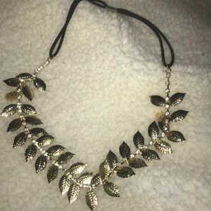Gold sparkly leafy headband